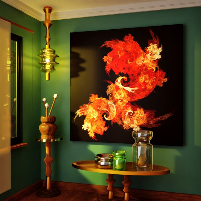 Dancing Firebirds Art Modern Fractal Abstract Canvas Print (Dancing Firebirds Abstract Wrapped Canvas Print)