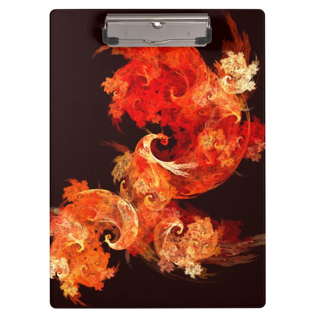 Dancing Firebirds Art Modern Fractal Abstract Clipboard (Front)