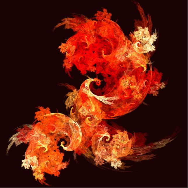 Dancing Firebirds Art Modern Fractal Abstract Cutout (Front)