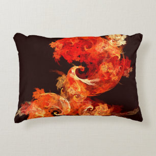 Dancing Firebirds Art Modern Fractal Abstract Decorative Pillow