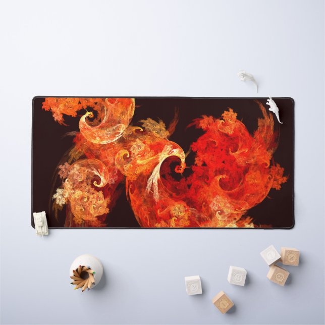 Dancing Firebirds Art Modern Fractal Abstract Desk Mat (Kids Table)