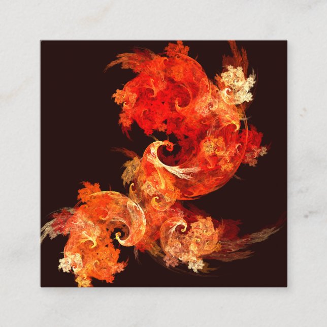 Dancing Firebirds Art Modern Fractal Abstract Enclosure Card (Front)