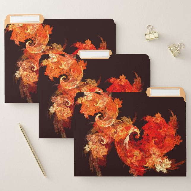 Dancing Firebirds Art Modern Fractal Abstract File Folder (Set)