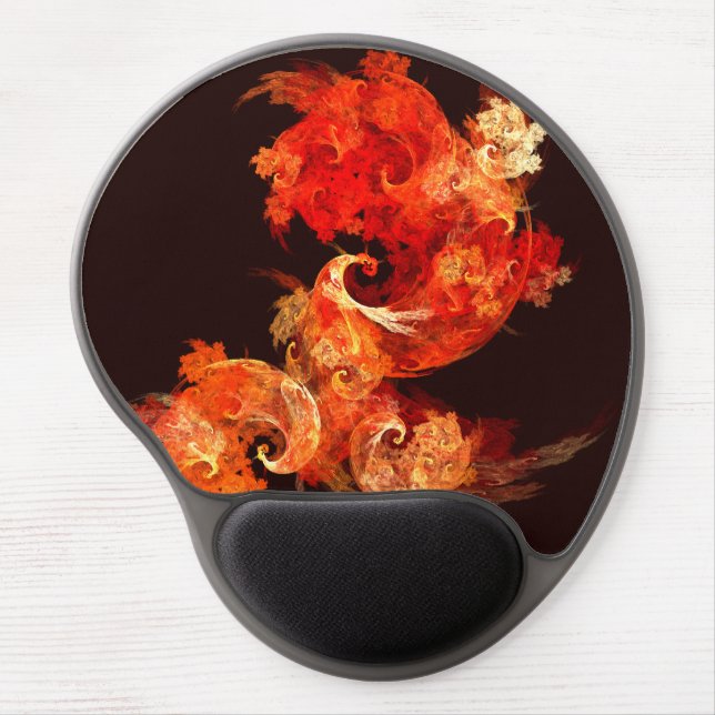 Dancing Firebirds Art Modern Fractal Abstract Gel Mouse Pad (Front)