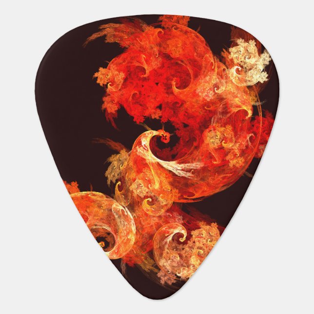 Dancing Firebirds Art Modern Fractal Abstract Guitar Pick (Front)