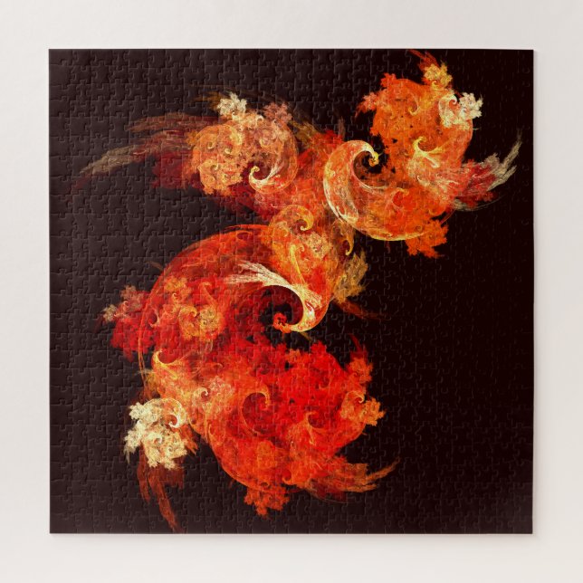 Dancing Firebirds Art Modern Fractal Abstract Jigsaw Puzzle (Vertical)