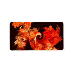Dancing Firebirds Art Modern Fractal Abstract Label