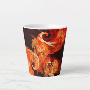 Dancing Firebirds Art Modern Fractal Abstract Latte Mug