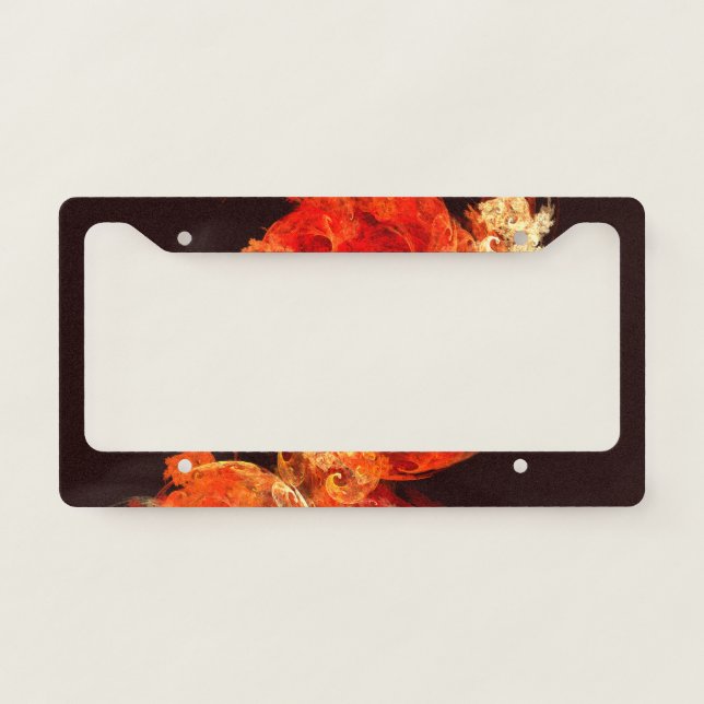 Dancing Firebirds Art Modern Fractal Abstract License Plate Frame (Front)