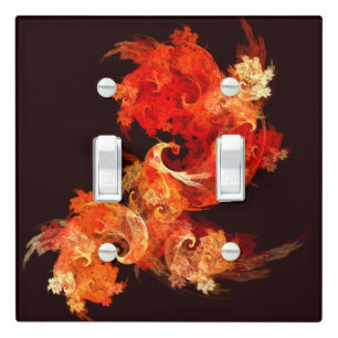 Dancing Firebirds Art Modern Fractal Abstract Light Switch Cover