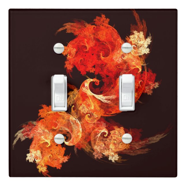 Dancing Firebirds Art Modern Fractal Abstract Light Switch Cover (In Situ)