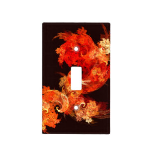 Dancing Firebirds Art Modern Fractal Abstract Light Switch Cover