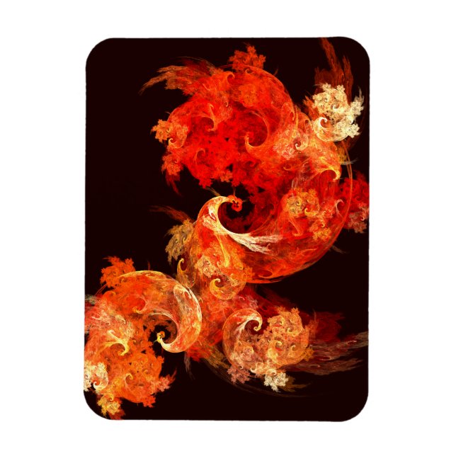 Dancing Firebirds Art Modern Fractal Abstract Magnet (Vertical)