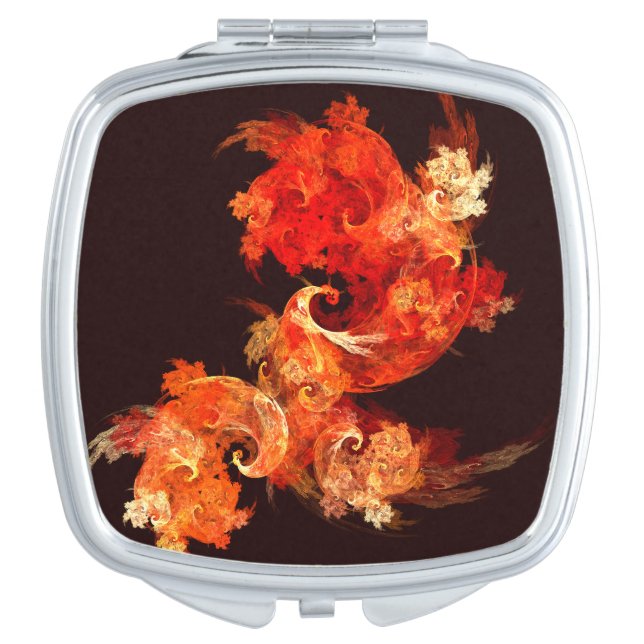 Dancing Firebirds Art Modern Fractal Abstract Mirror For Makeup (Front)