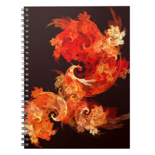 Dancing Firebirds Art Modern Fractal Abstract Notebook