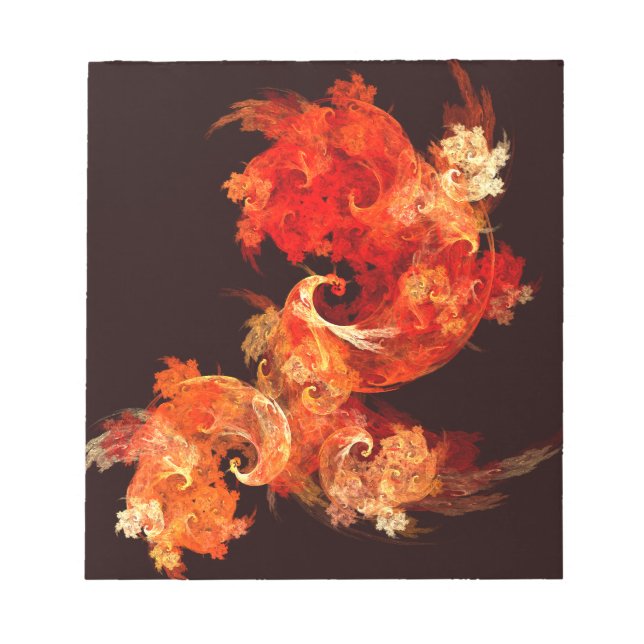 Dancing Firebirds Art Modern Fractal Abstract Notepad (Front)