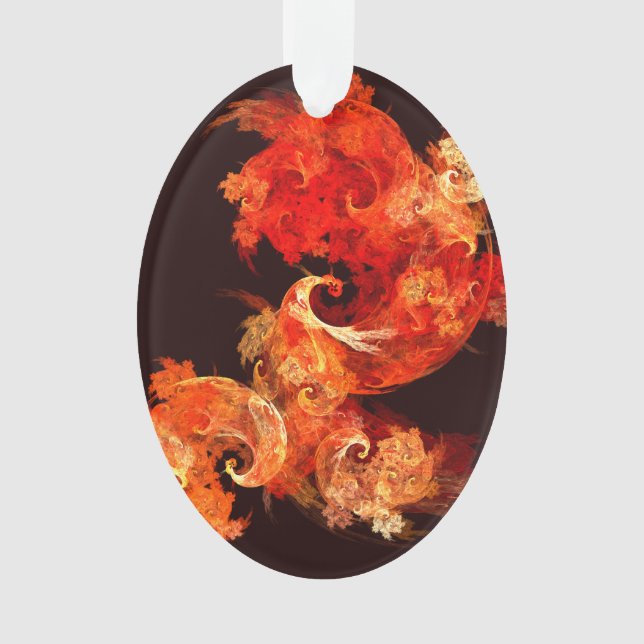 Dancing Firebirds Art Modern Fractal Abstract Ornament (Front)