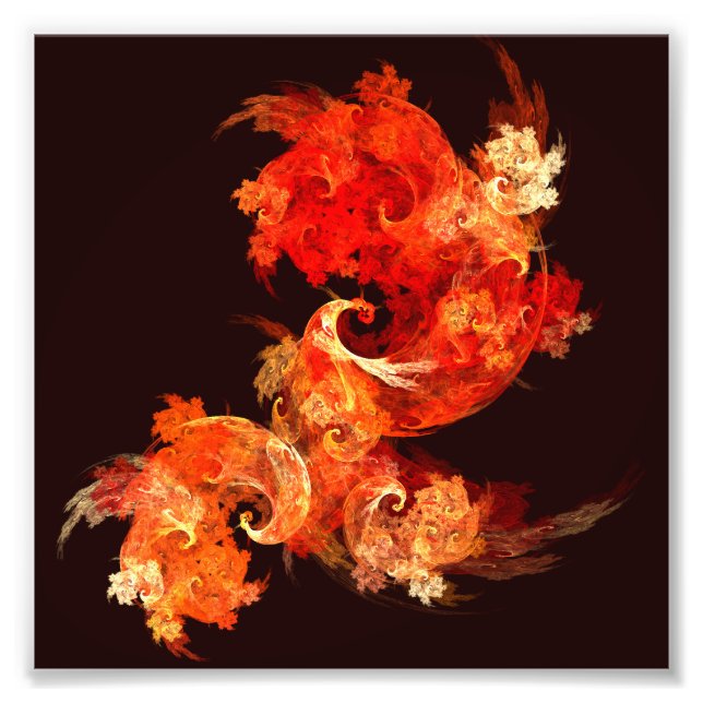 Dancing Firebirds Art Modern Fractal Abstract Photo Print (Front)