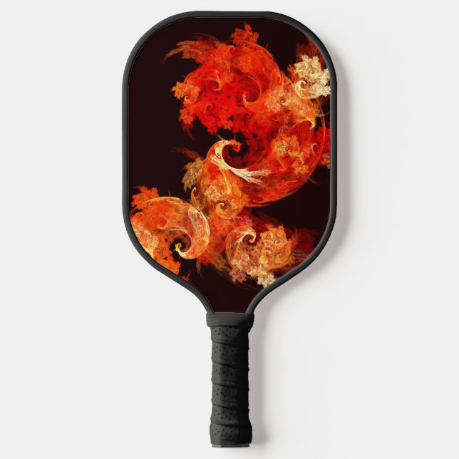 Dancing Firebirds Art Modern Fractal Abstract Pickleball Paddle (Front)