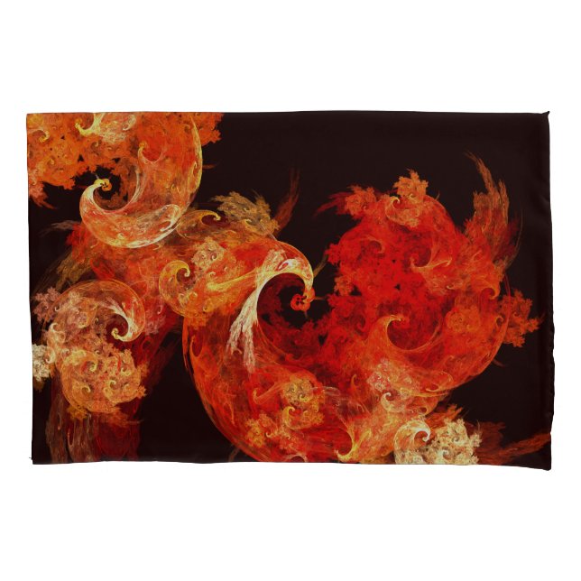 Dancing Firebirds Art Modern Fractal Abstract Pillowcase (Front)