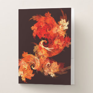 Dancing Firebirds Art Modern Fractal Abstract Pocket Folder