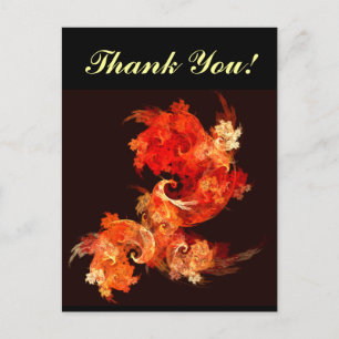 Dancing Firebirds Art Modern Fractal Abstract Postcard