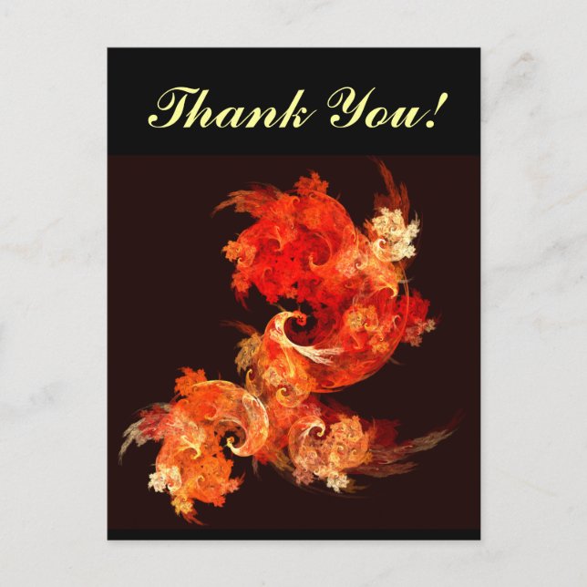 Dancing Firebirds Art Modern Fractal Abstract Postcard (Front)
