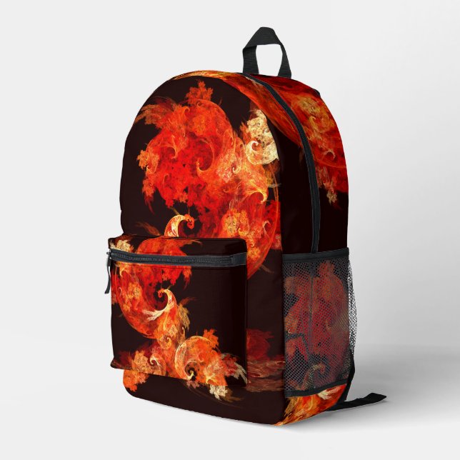 Dancing Firebirds Art Modern Fractal Abstract Printed Backpack (Back Corner Right)