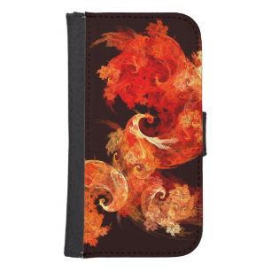 Dancing Firebirds Art Modern Fractal Abstract Samsung S4 Wallet Case