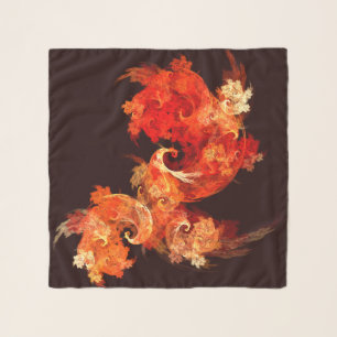 Dancing Firebirds Art Modern Fractal Abstract Scarf
