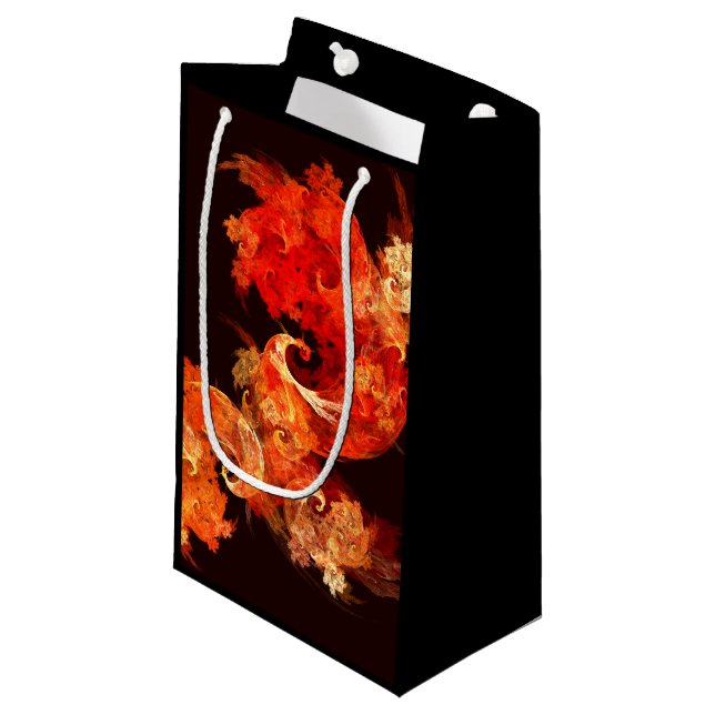 Dancing Firebirds Art Modern Fractal Abstract Small Gift Bag (Front Angled)