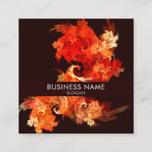 Dancing Firebirds Art Modern Fractal Abstract Square Business Card