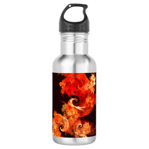 Dancing Firebirds Art Modern Fractal Abstract Stainless Steel Water Bottle