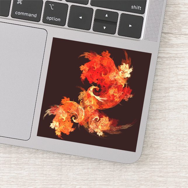 Dancing Firebirds Art Modern Fractal Abstract Sticker (Detail)