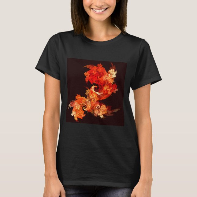 Dancing Firebirds Art Modern Fractal Abstract T-Shirt (Front)