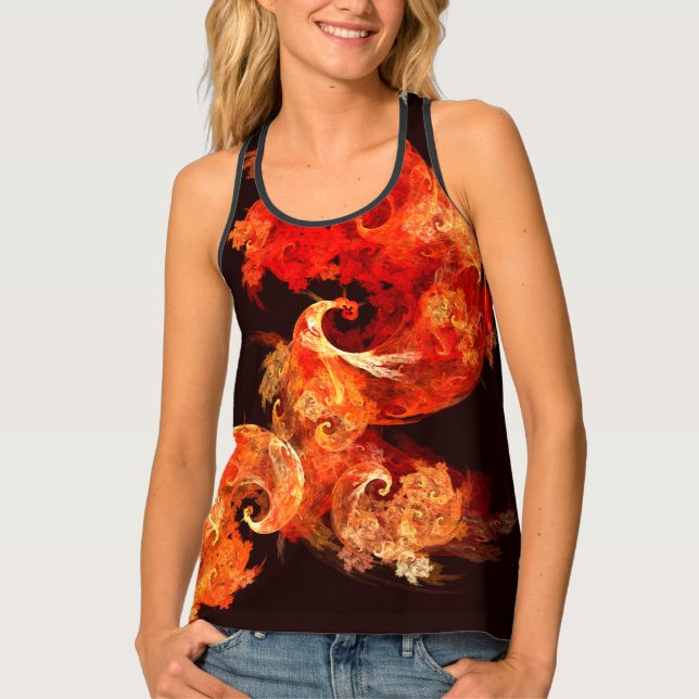 Dancing Firebirds Art Modern Fractal Abstract Tank Top (Front)