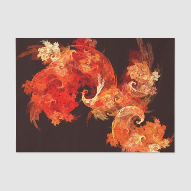 Dancing Firebirds Art Modern Fractal Abstract Tissue Paper (Front)