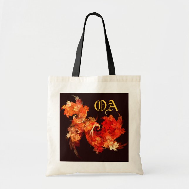 Dancing Firebirds Art Modern Fractal Abstract Tote Bag (Front)