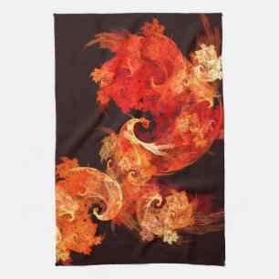 Dancing Firebirds Art Modern Fractal Abstract Towel