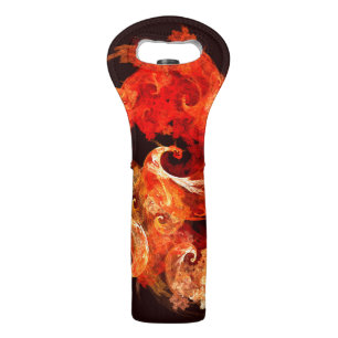 Dancing Firebirds Art Modern Fractal Abstract Wine Bag