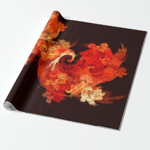 Dancing Firebirds Art Modern Fractal Abstract Wrapping Paper