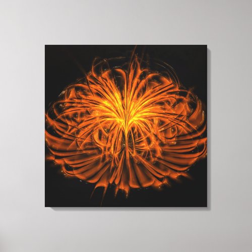 Dancing Fireworks_Orange Wall Art Stretched Canvas