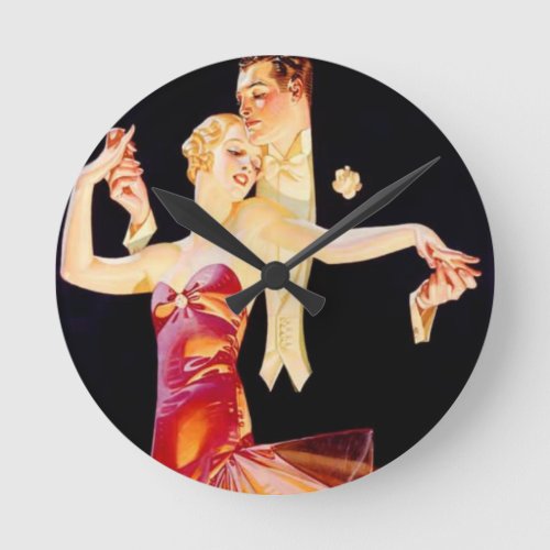Dancing Flapper Round Clock