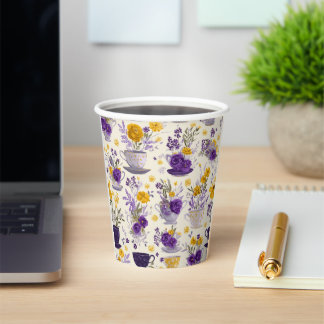 Dancing flower paper cups