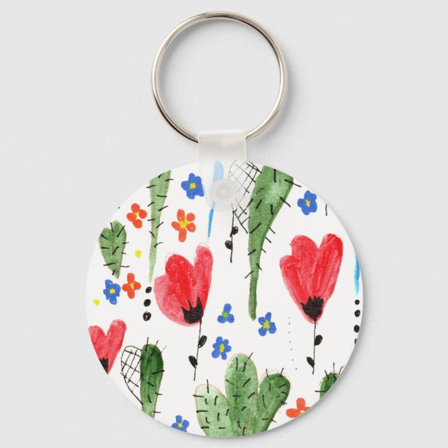 Dancing Flowers Keychain (Front)