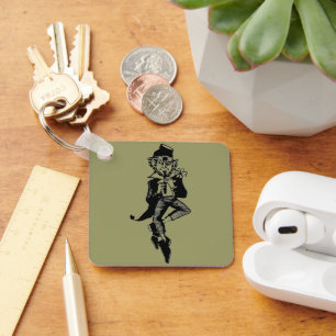 Dancing Flute Playing Leprechaun Keychain