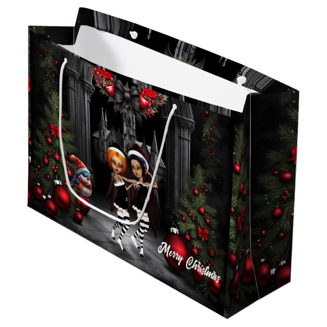 Dancing for christmas.  large gift bag (Front Angled)