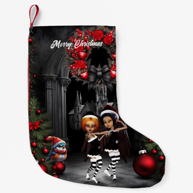 Dancing for christmas.  small christmas stocking (Front)
