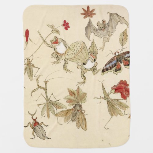 Dancing Forest Of Frogs By Kawanabe Kyosai 1879 Baby Blanket