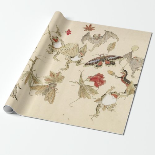 Dancing Forest Of Frogs By Kawanabe Kyosai 1879 Wrapping Paper